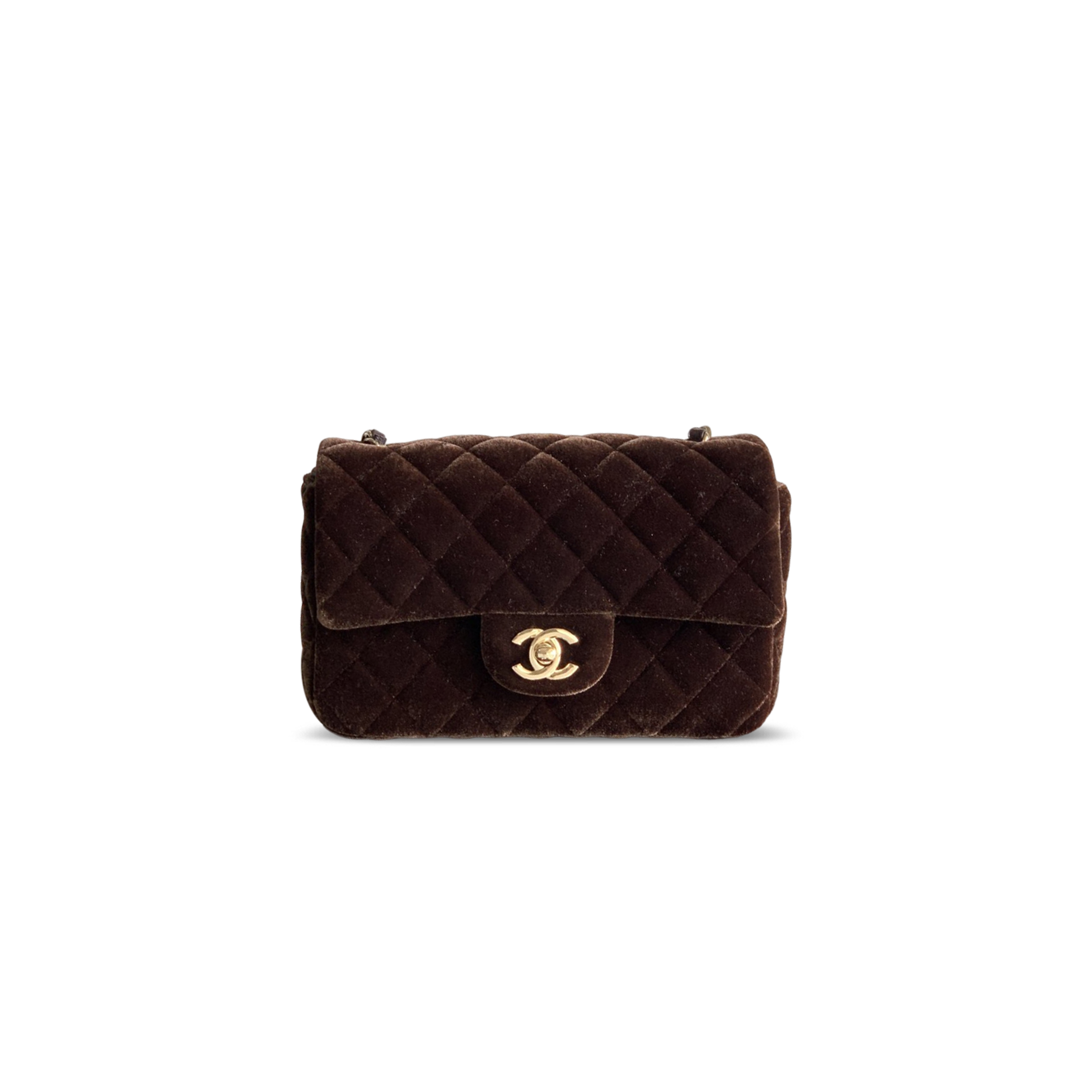 CHANEL MINI CLASSIC HANDBAG VELVET (20*12*6cm)